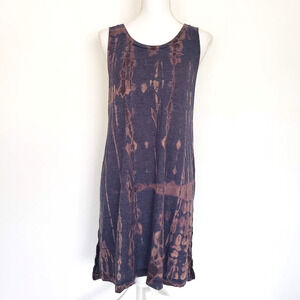 Maronie SIZE M Blue Sleeveless Cross Back Casual Summer Dress Open Side MADE USA